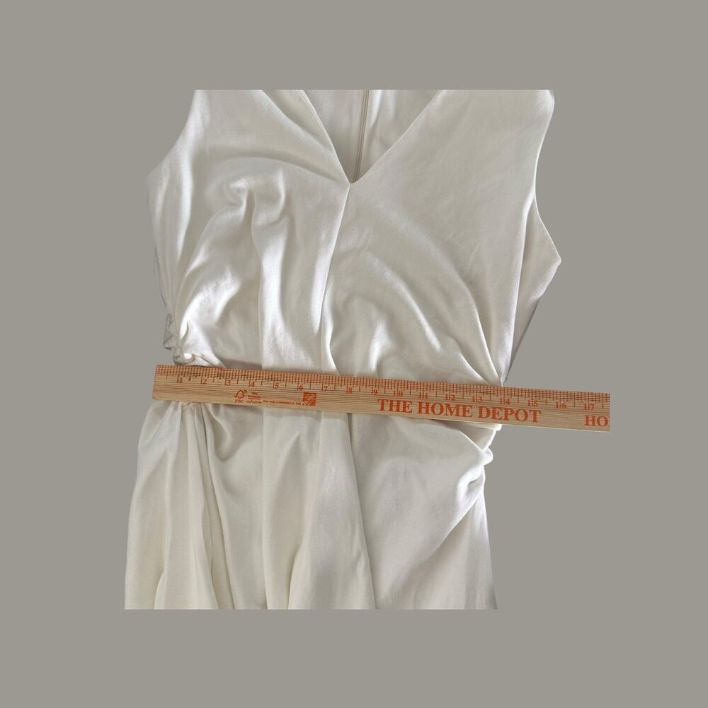 COS Gathered Asymmetric White Midi Dress M - Picture 3 of 13